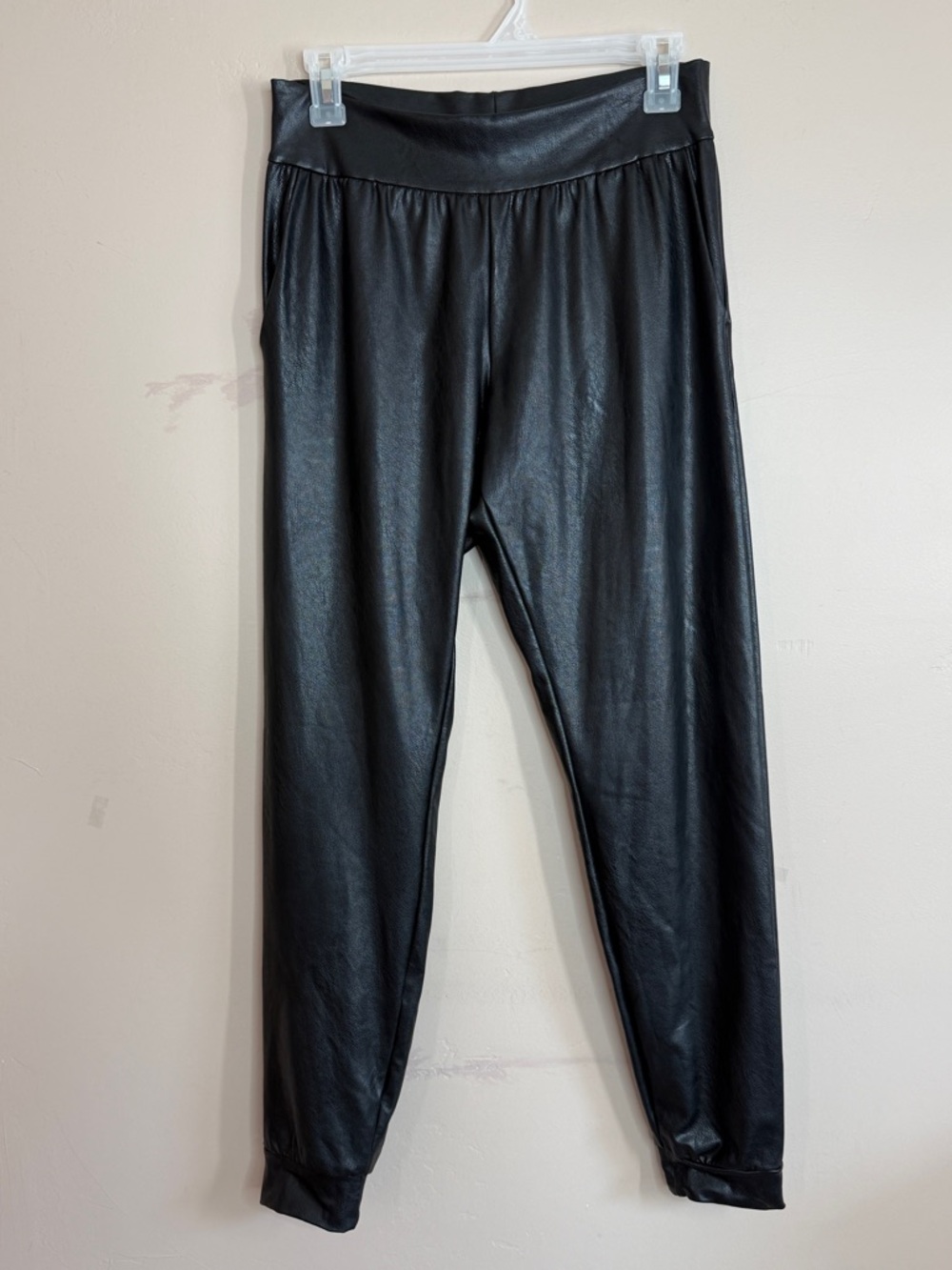 Commando Faux Leather Jogger Pants Black Slim Pull On Size S - Picture 7 of 11
